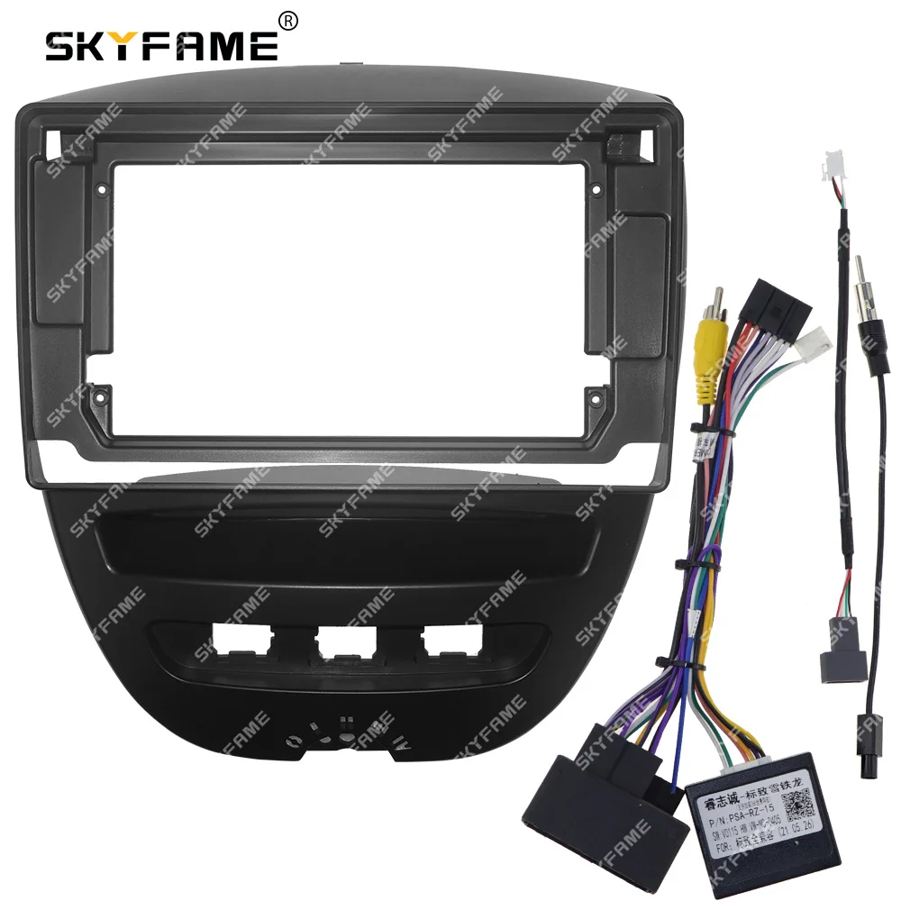 SKYFAME Car Frame Fascia Adapter Canbus Box Decoder Android Radio Dash Fitting Panel Kit For Toyota Aygo Peugeot 107 Citroen C1