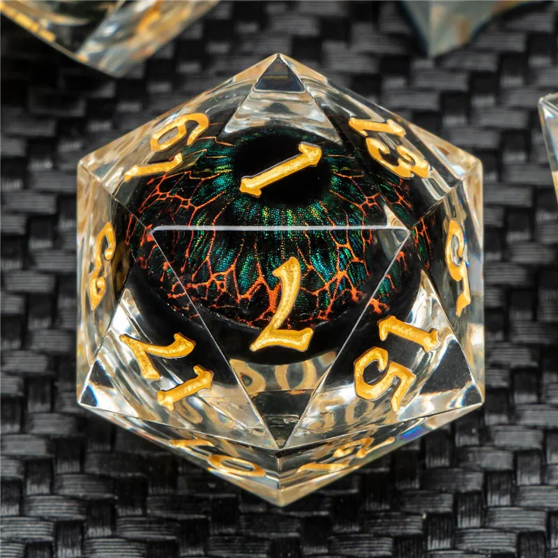 

KERWELLSI DND Beholder Eye Dice Set Dungeon and Dragon, Resin Sharp Edge D&D Dice Polyhedral Magic Gathering Role Playing Game