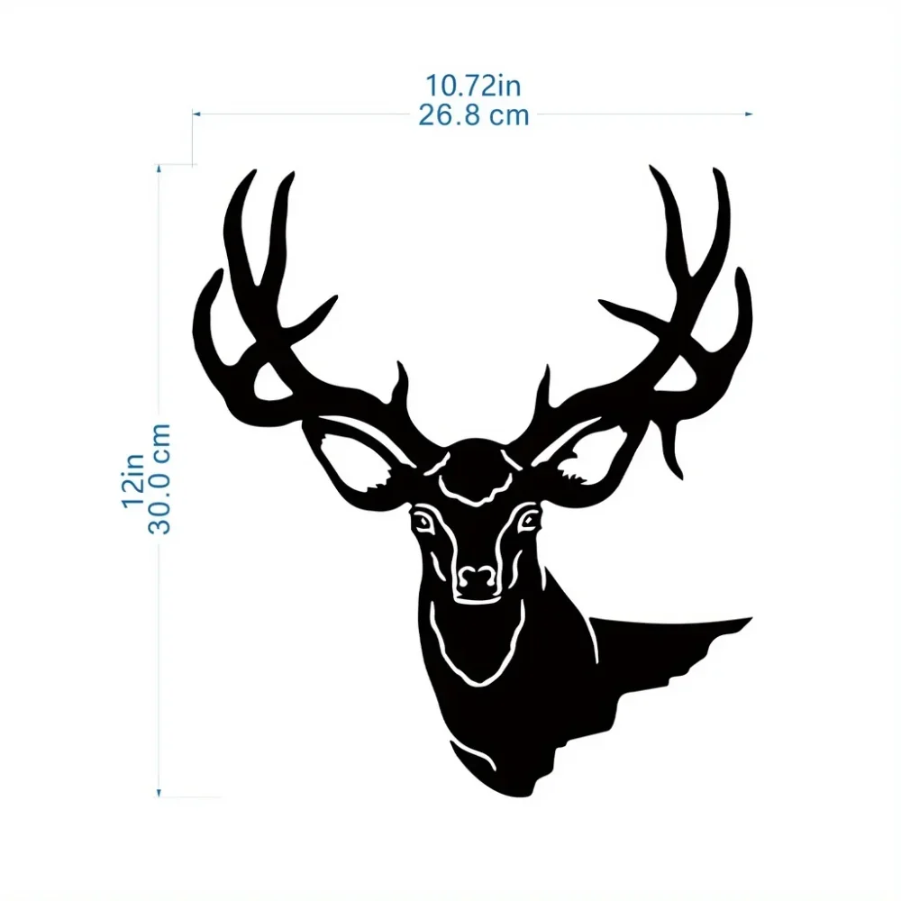 HelloYoung 3D Deer Head Metal Wall Art - Elegant Home and Office Decor for Living Room and Bedroom Wall Decor Wall decoration