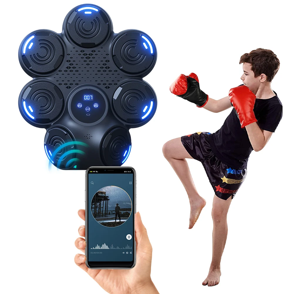

Music Boxing Machine Boxing Wall Target Bluetooth-Compatible Wall-Mounted Exercise Equipment Adjustable Speed for Stress Relief