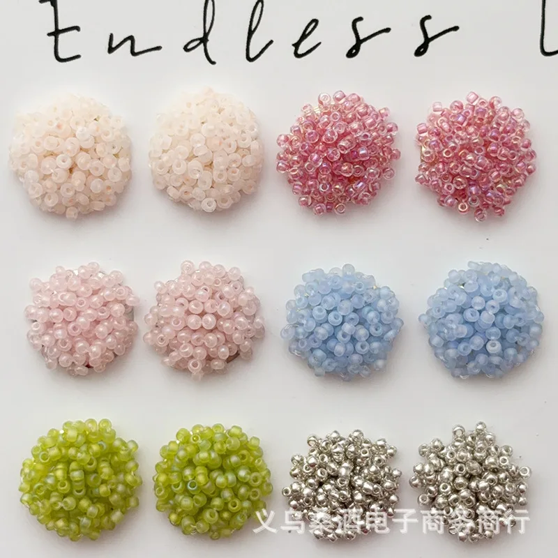 

Handmade Beaded Hydrangea Flower Crystal Shoe Charm for Crocs Jelly Shoes DIY 3D Buckle Decoration Korean Style