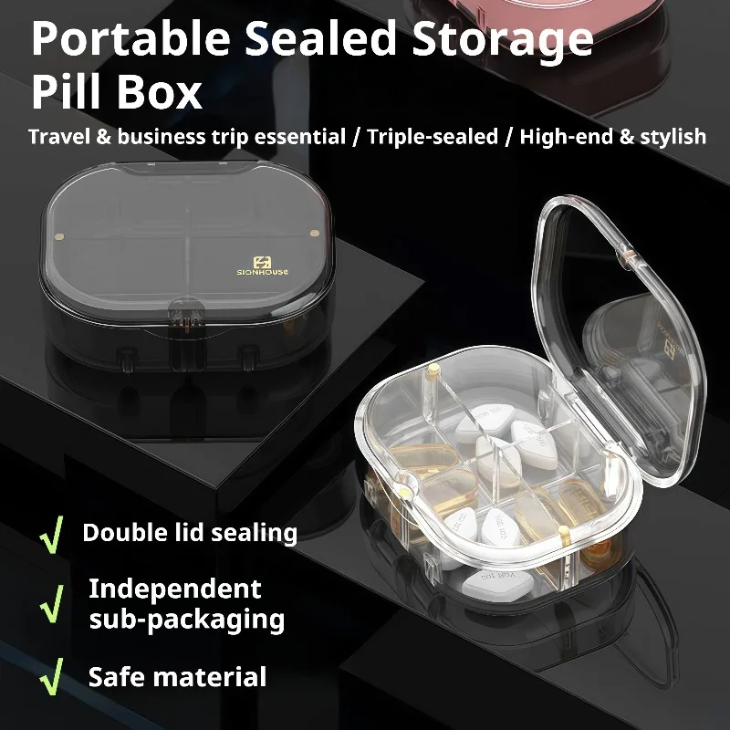 

Mini Travel Pill Cases Outdoor Portable Pocket Purse Pill Organizer High Quality Magnetic Flip Cover Pill Containers