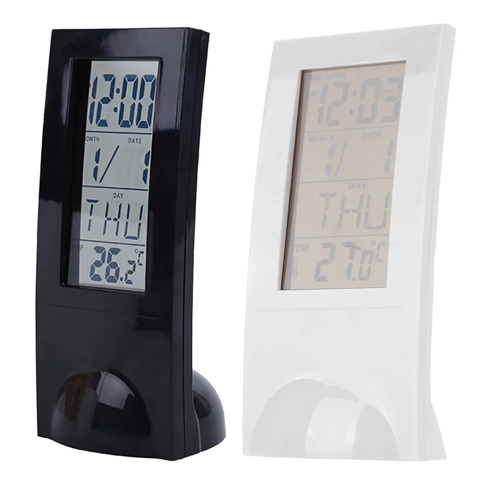 

2Pcs Electronic Temperature Clock LED Display Snooze Function Automatic Time Setting Travel Alarm Clock Digital Alarm Clocks