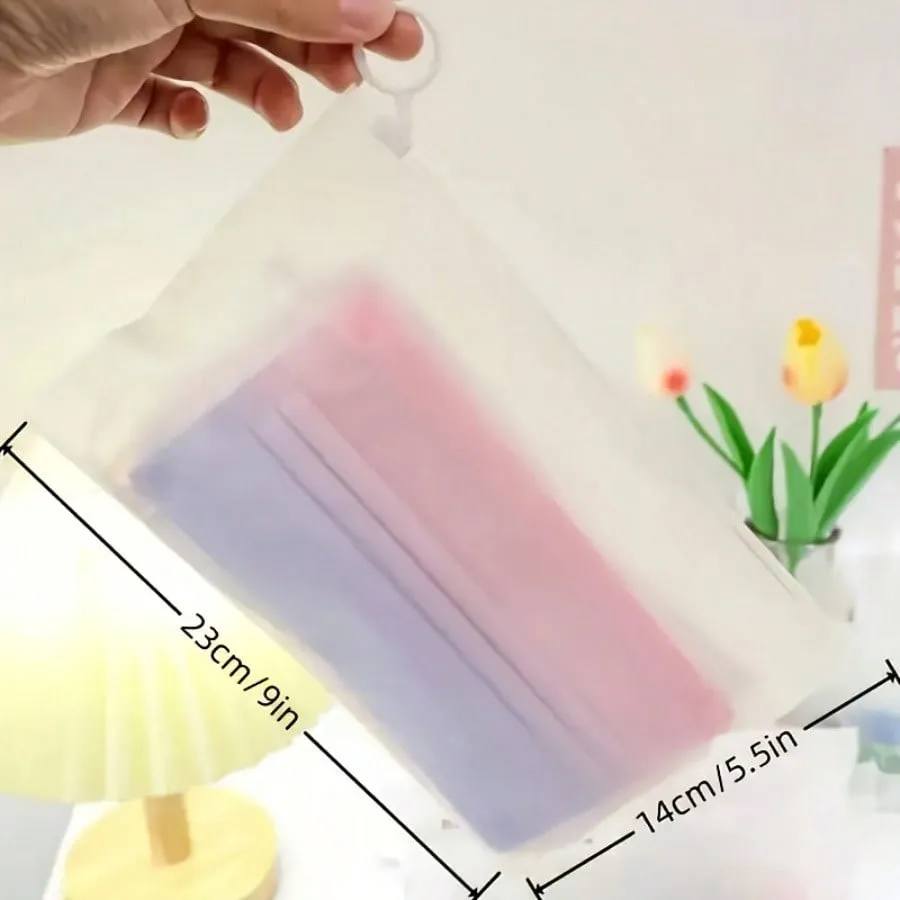 Frosted Transparent Storage Bags Waterproof Multi-Purpose Pouches with Zipper Portable Plastic Organizer Bags image 2