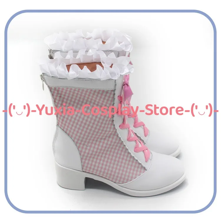 유샤이아코스프레! 반드림! 마루야마 아야 코스프레 신발 애니메이션 게임 캐릭터 소품 PU 가죽 부츠 할로윈 카니발 파티 의상