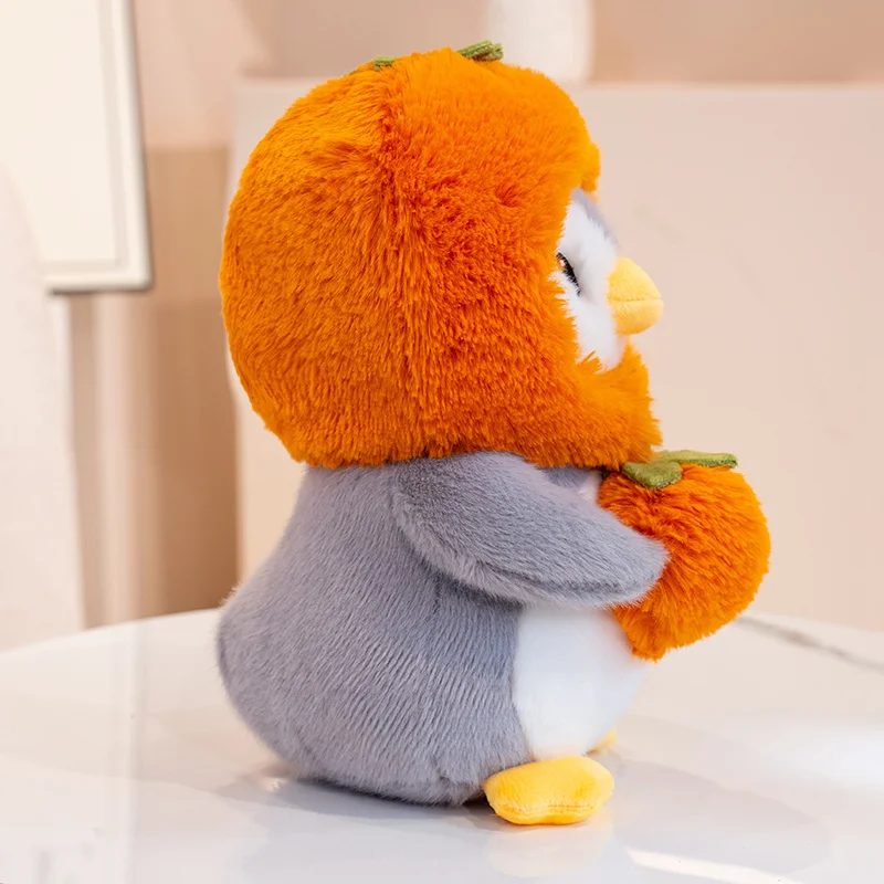 28CM uroczy kreskówka Anime owocowy pingwin pluszowa lalka Kawaii jabłko persimmon pingwin wypchana zabawka dla dzieci śliczna śpiąca lalka prezent