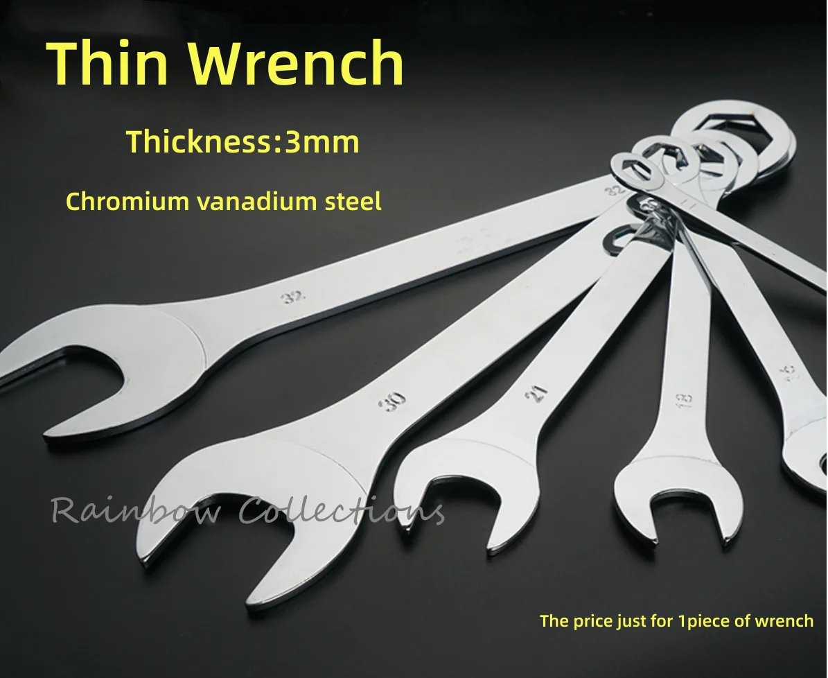 4-21mm Thin Wrench 3mm Ultra-thin Flat Wrench Multi-Function Tool  for Plumbing Tubing Fork Spanne Tools