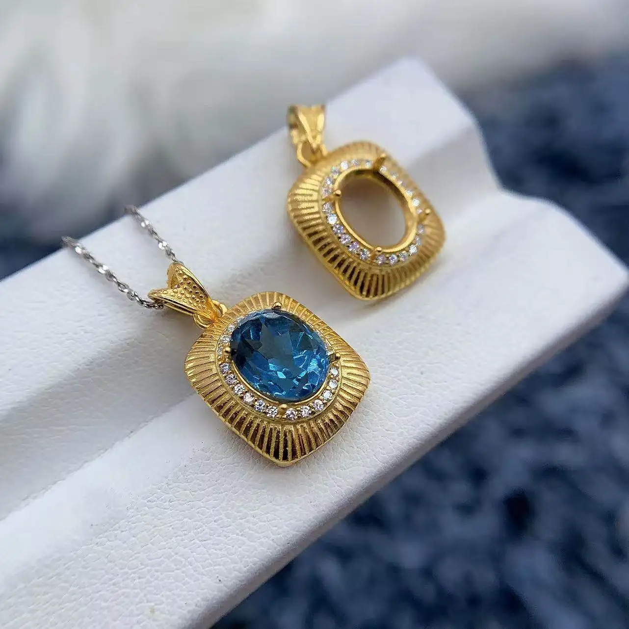 

MeiBaPJ Inlay Oval7*9mm S925 Sterling Silver DIY Elegant Pendant Setting For Women Gift Charm Simple Versatile Jewelry Wholesale