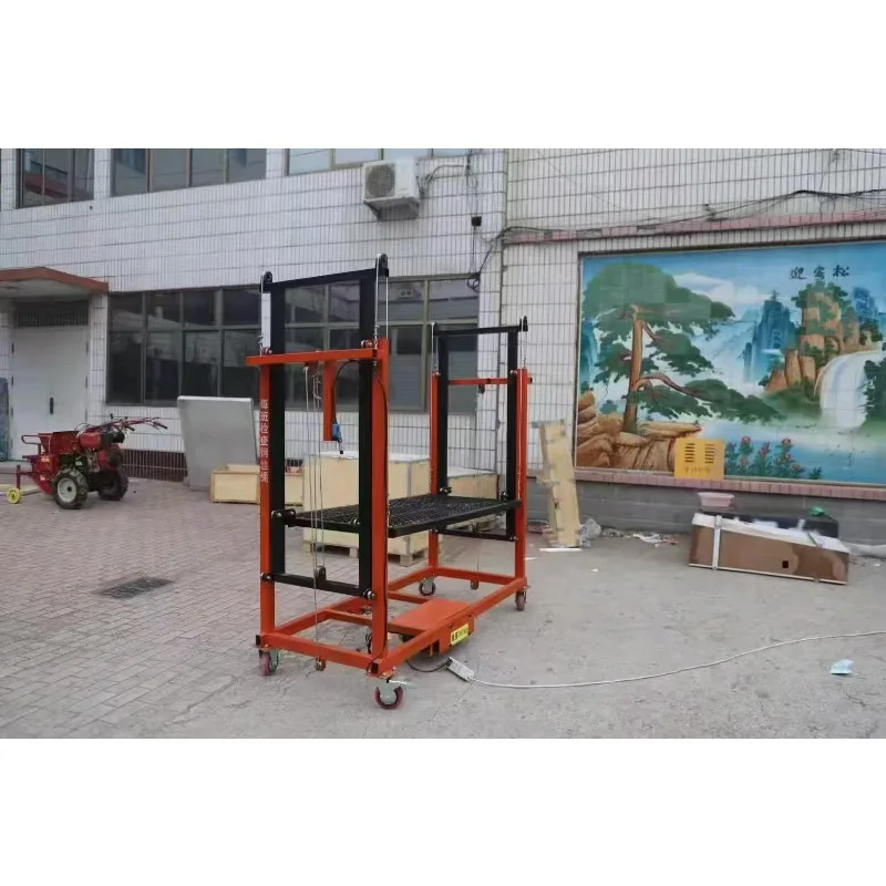 4M 6m 8m electric lifting scaffold construction painting foldable wire rope lifting scaffold