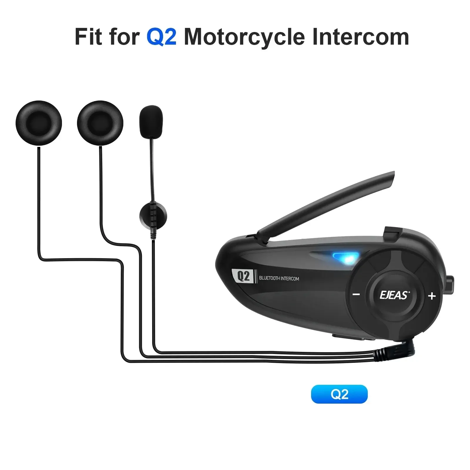 V6 シリーズ Q2 Q7 V4 プラスオートバイ Bluetooth ヘルメットインターホン EJEAS 3.5 ミリメートルジャック HiFi CVC ノイズリダクションマイクヘッドセット