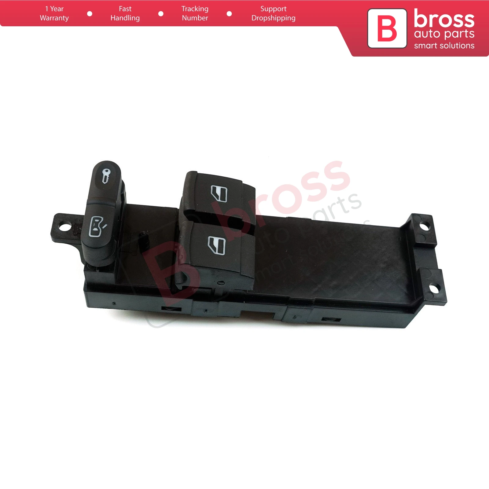 Bross BDP117 Power Window Control Panel Master Switch Front Left Door-Driver Side for VW:1 J3959857B Seat:1 J4 959 857 D