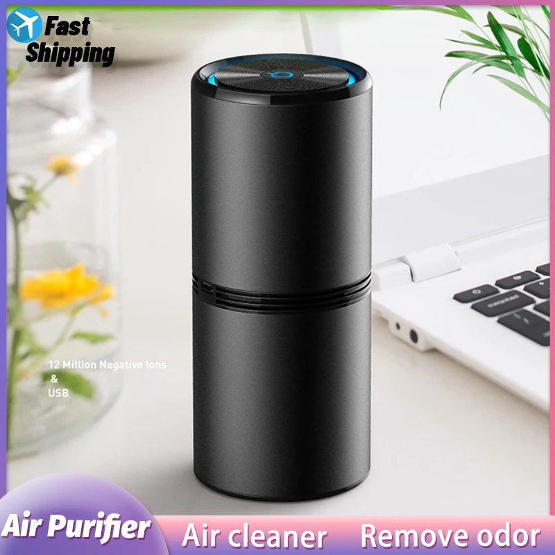 Xiaomi Youpin Car Air Purifier Freshener Accessories Negative Ion Generator Low Noise Deodorizer Smoke Odor Remover Air Cleaner