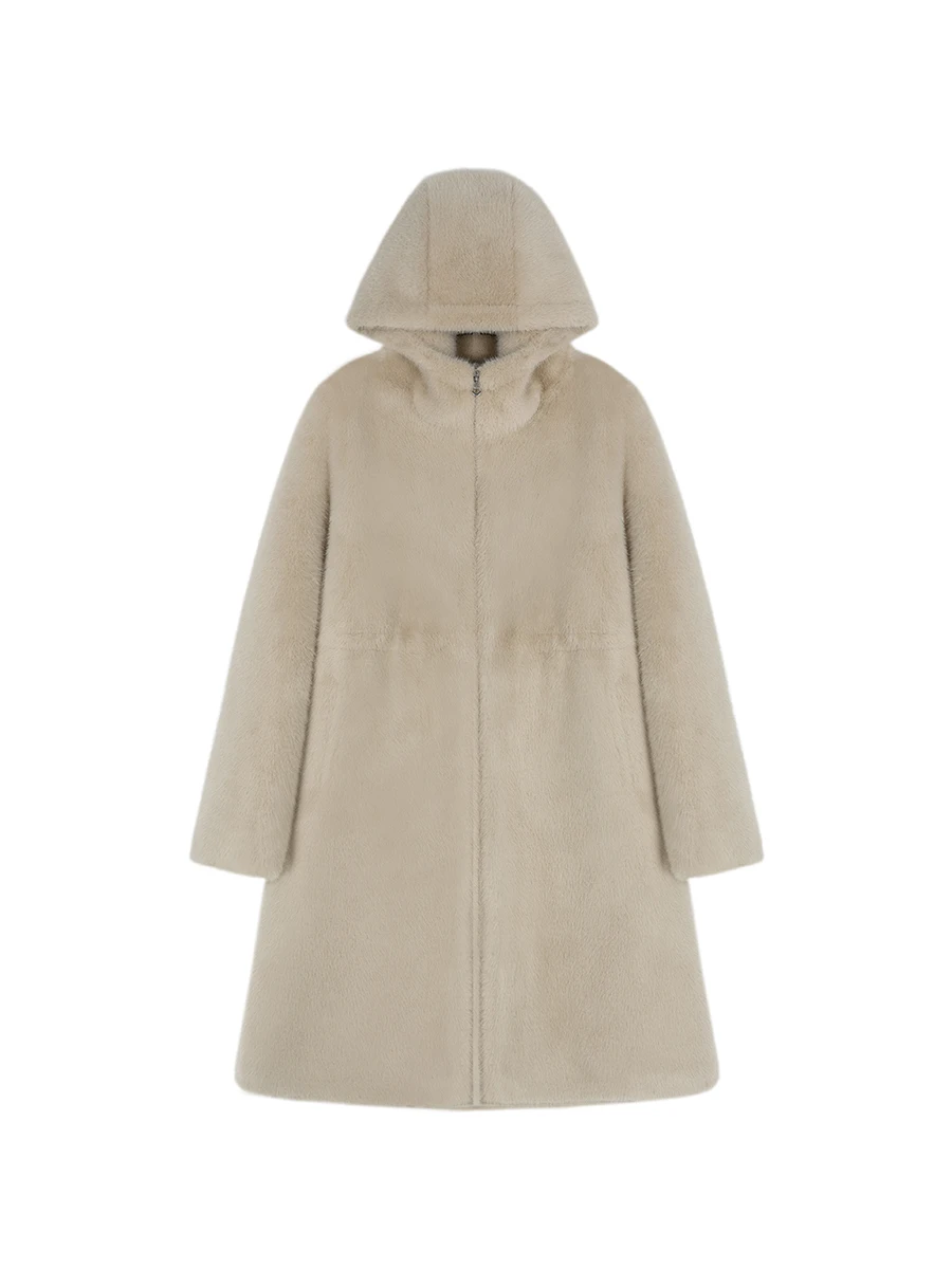 

2025 Women's Clothing High Quality Hooded Faux Fur Coat Winter New 1125