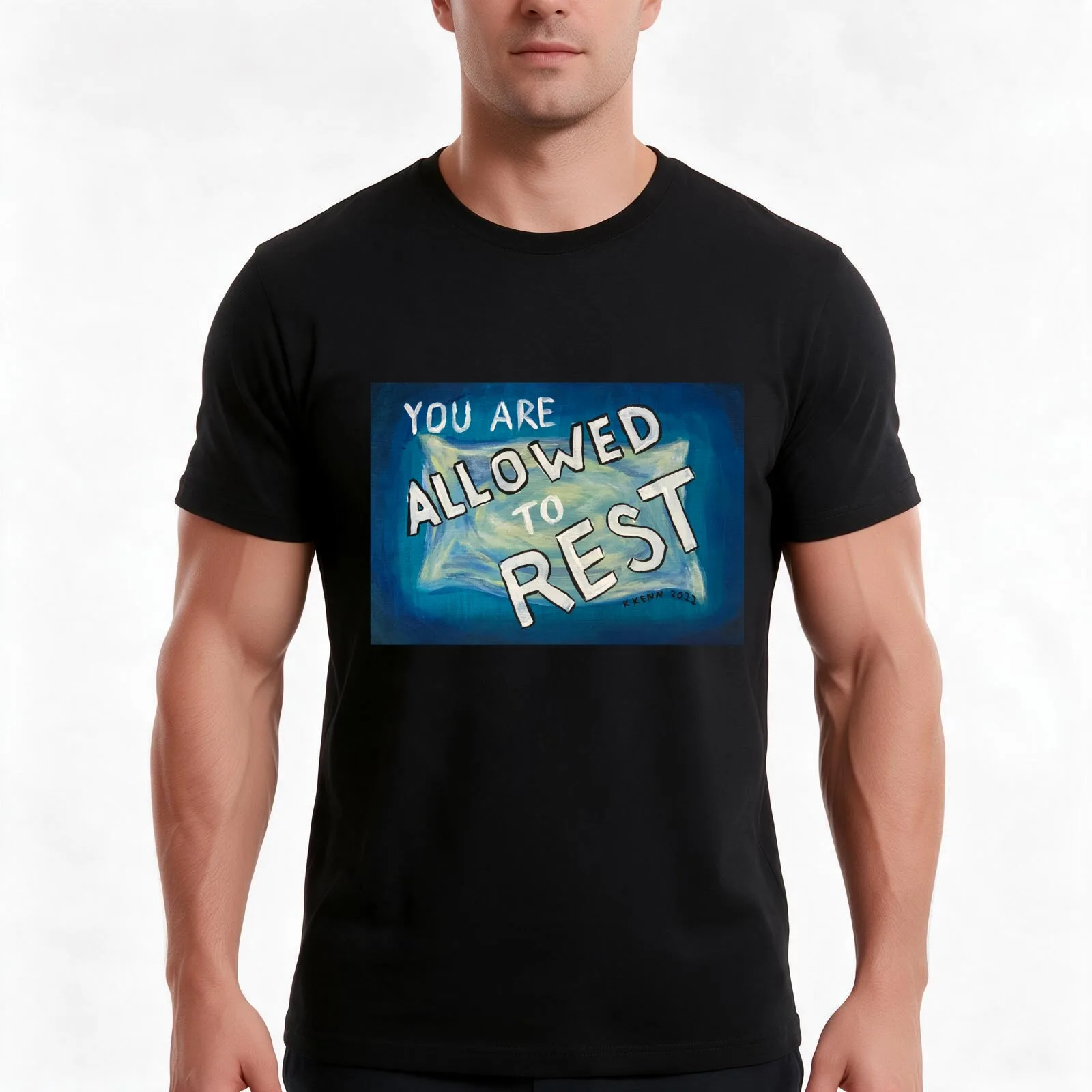 You Are Allowed to Rest by K Kenn T-Shirt Summer Casual Cotton Tee Oversized Streetwear Tops Vintage Graphic Print