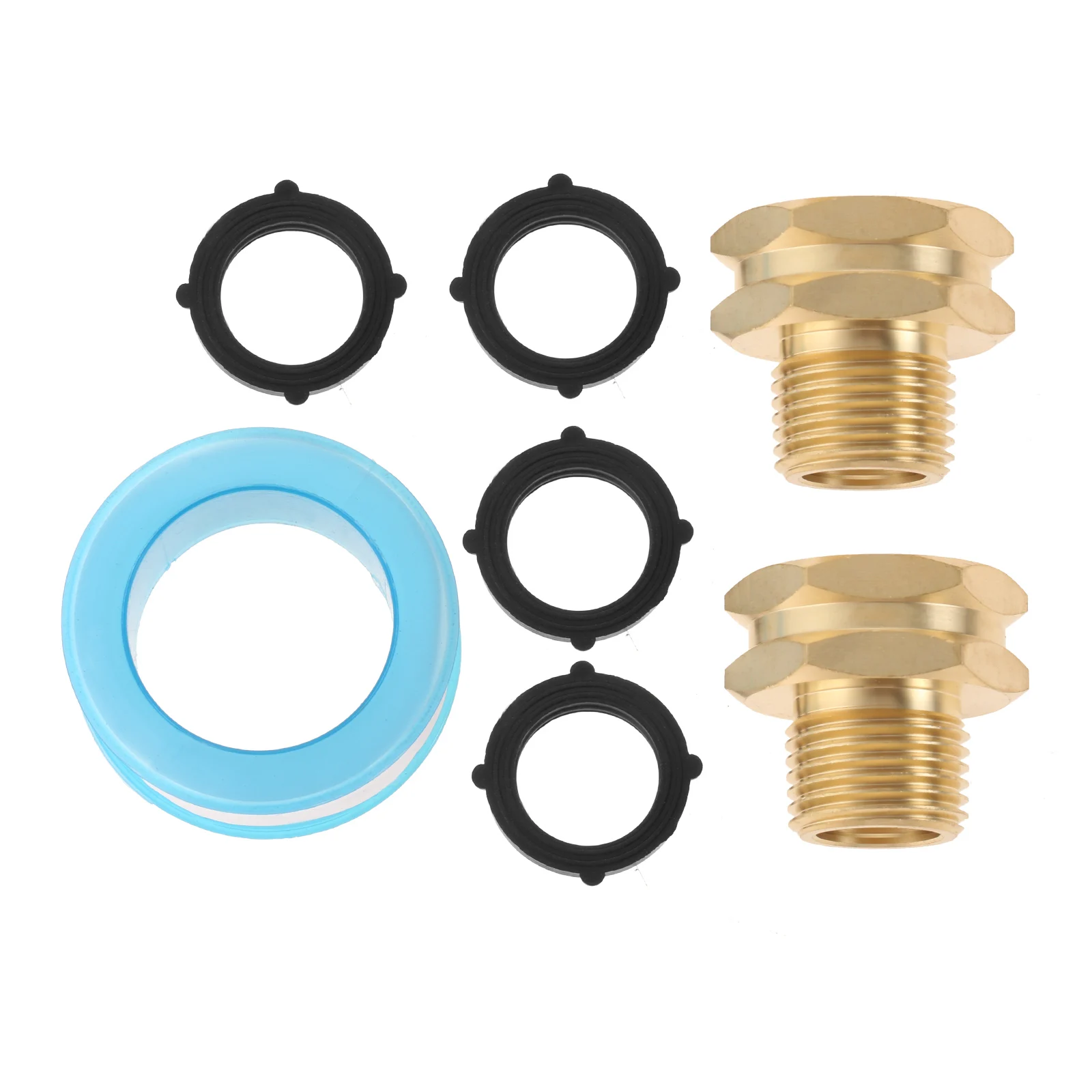 

2pcs Brass Connector Garden Hose Repair Kit Female Male Hose Connector with Clamps Adhesive Tape