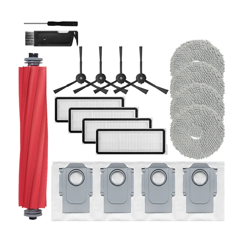 A74G-For Roborock Qrevo S/Qrevo Plus/Qrevo Maxv/Qrevo Pro ملحقات المماسح فلتر Hepa أجزاء كيس الغبار للفرشاة الجانبية الرئيسية