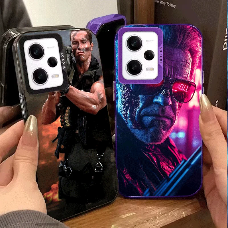 Funda Protectora Suave con Diseño de Arnold Schwarzenegger de Terminator para Xiaomi Redmi Note 13 14 15 Pro Plus 12S 12 11S 11 11T 10S 10, Resistente a Impactos