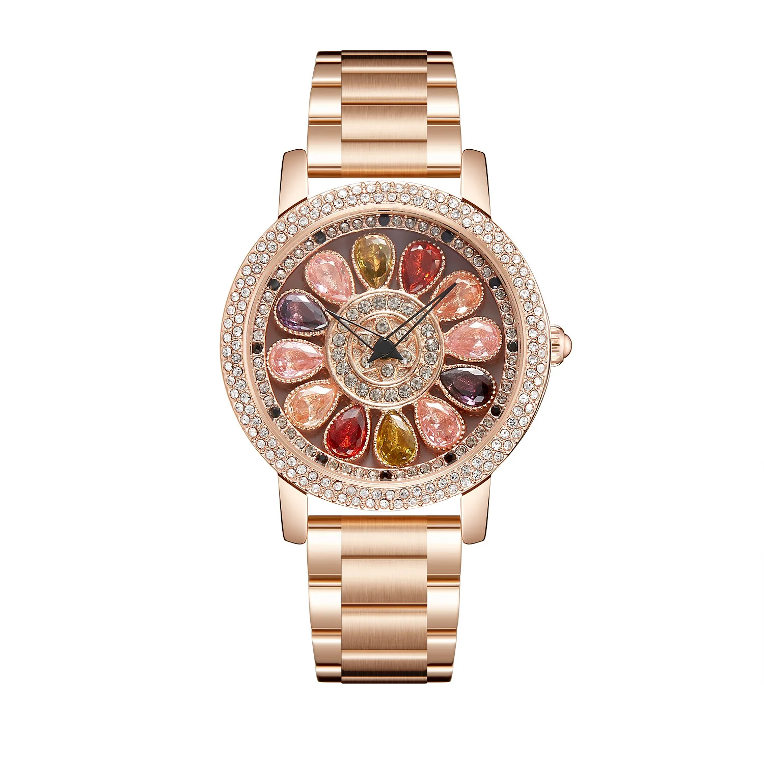 Relojes de cuarzo de lujo para mujer con incrustaciones de diamantes de colores, lleno de estrellas, relojes de pulsera de moda para mujer