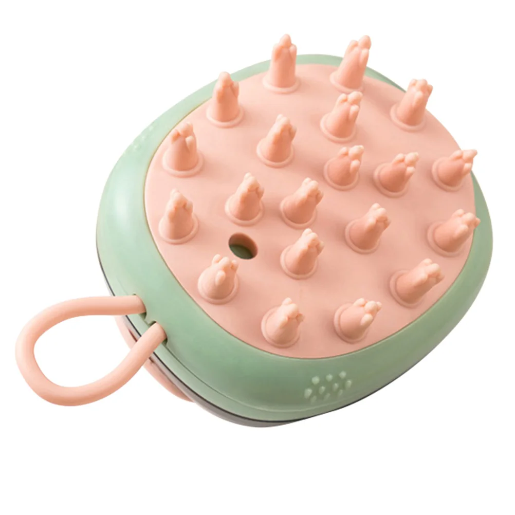

Silicone Shampoo Brush Scalp Scrubber Hair Washing Comb Green Massager for Kids Adults Pets Travel Lightweight ABS Safe