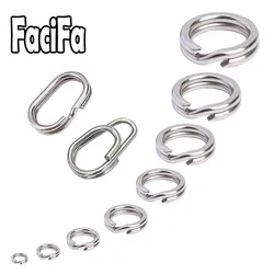 100 or 50 Pcs Stainless Steel Split Ring Fishing Double Loop Oval Split Ring Accessories For Carp Fishing Hook Snap Lure Swivel