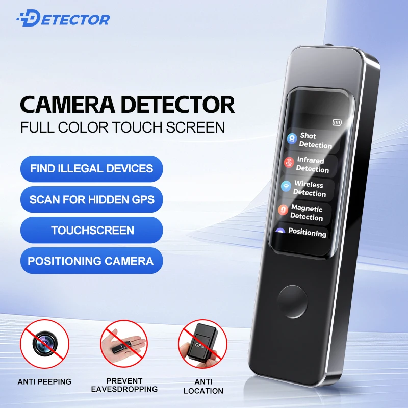 GPS Detector 1.9'' Upgraded Camera Detector Anti Spy Gadgets Bug Finder Bluetooth Wireless Signal Detection Infrared Scanner