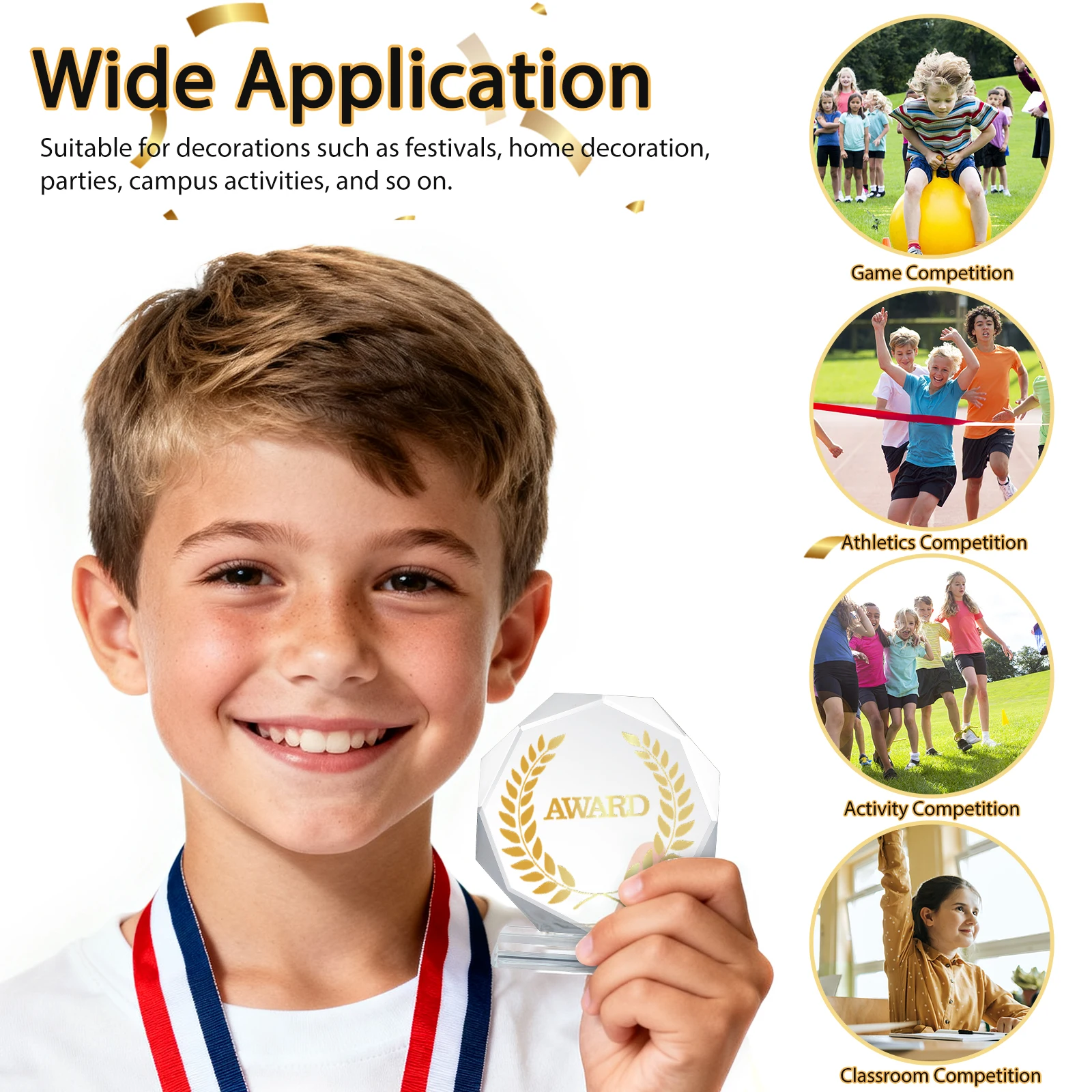 Crystal Trophy Transparent Decorative Tabletop Award Prize Accessory Delicate Prize Trophy Office Home Decor Trophies for Adults