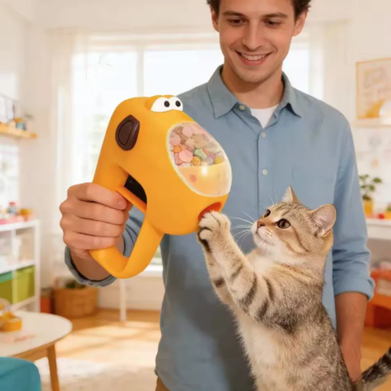 Interactive Pet Treat Launcher for Cats And Dogs Fun Toy with Freeze Dried Snack Dispenser Boredom Relief Tease Puzzle Training