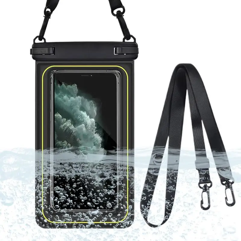 Bolsa impermeable para teléfono, fundas para teléfono móvil, bolsa protectora de agua, cordón desmontable, cubierta protectora seca flotante automática para pantalla táctil