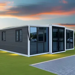 High Quality Double Wings Folding Container House with Kitchen and Bath for Office Building