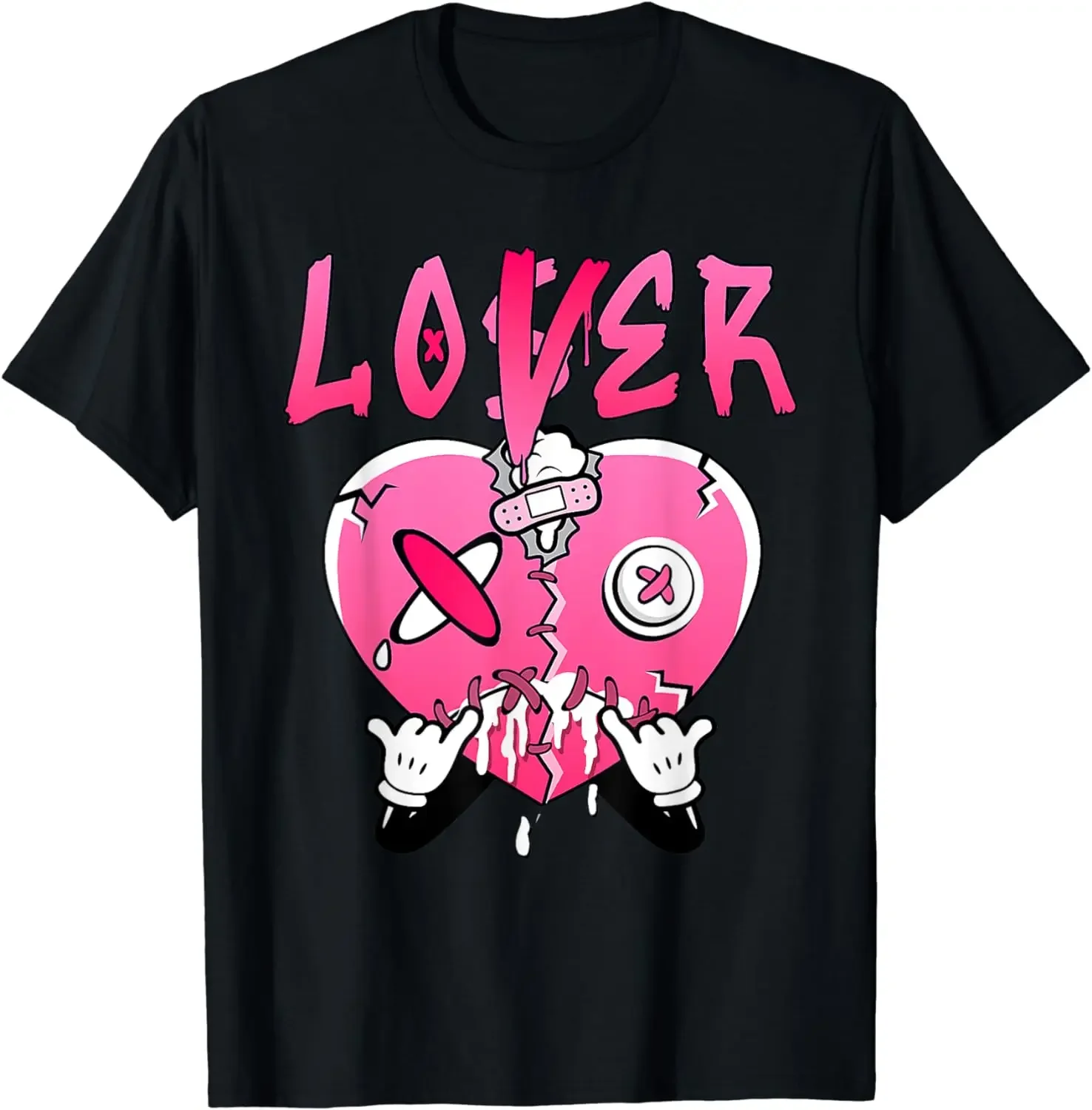 Pink Loser Lover Pink Drip Heart Plus Triple Pink Matching T-Shirt  Y2k Top Shirts for Women Unisex Summer Streetwear Tops