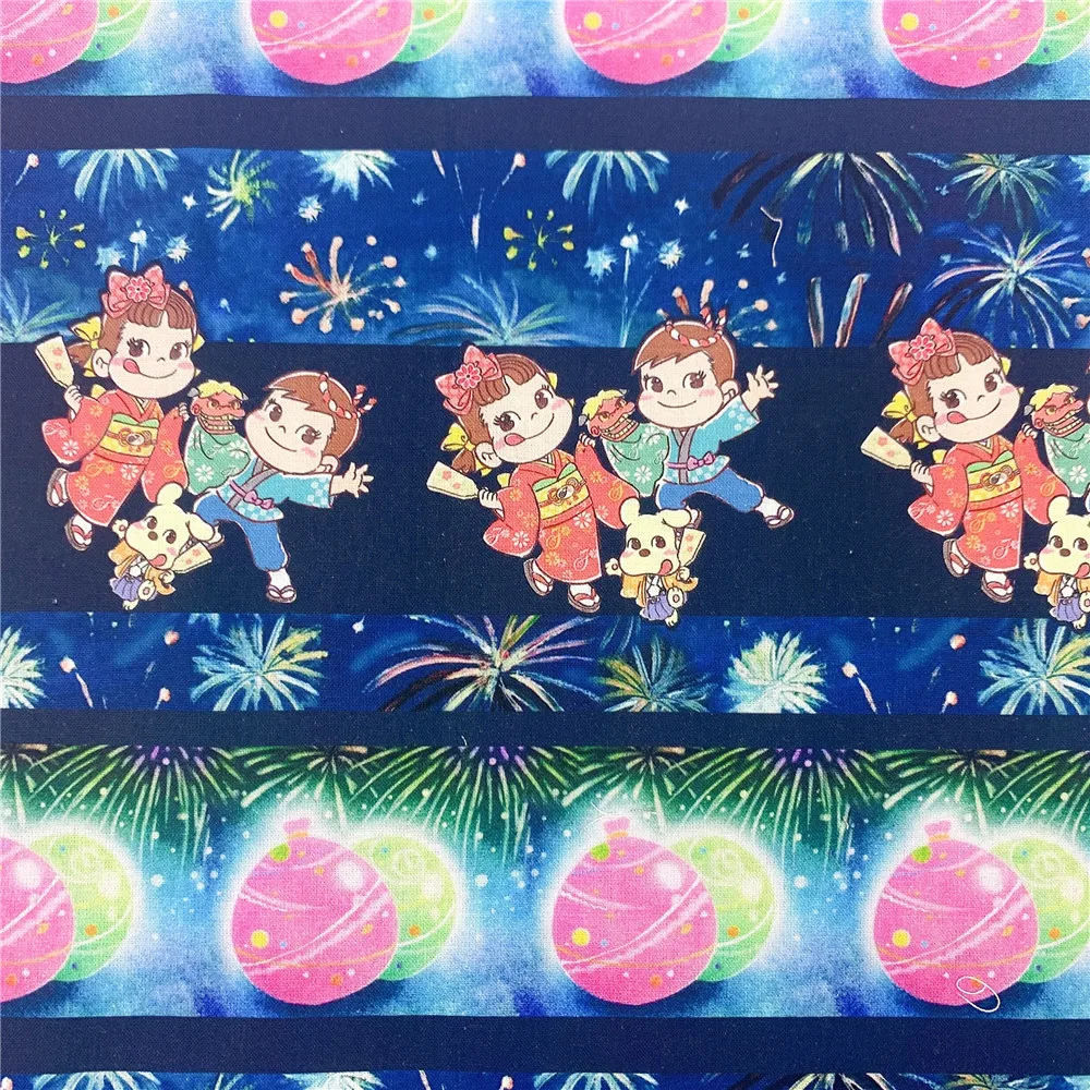 50*110CM Cartoon fireworks Boy girl  100% Cotton Fabric DIY Tissue Patchwork Printed Sewing baby Skirts clothes Quilting Bedding