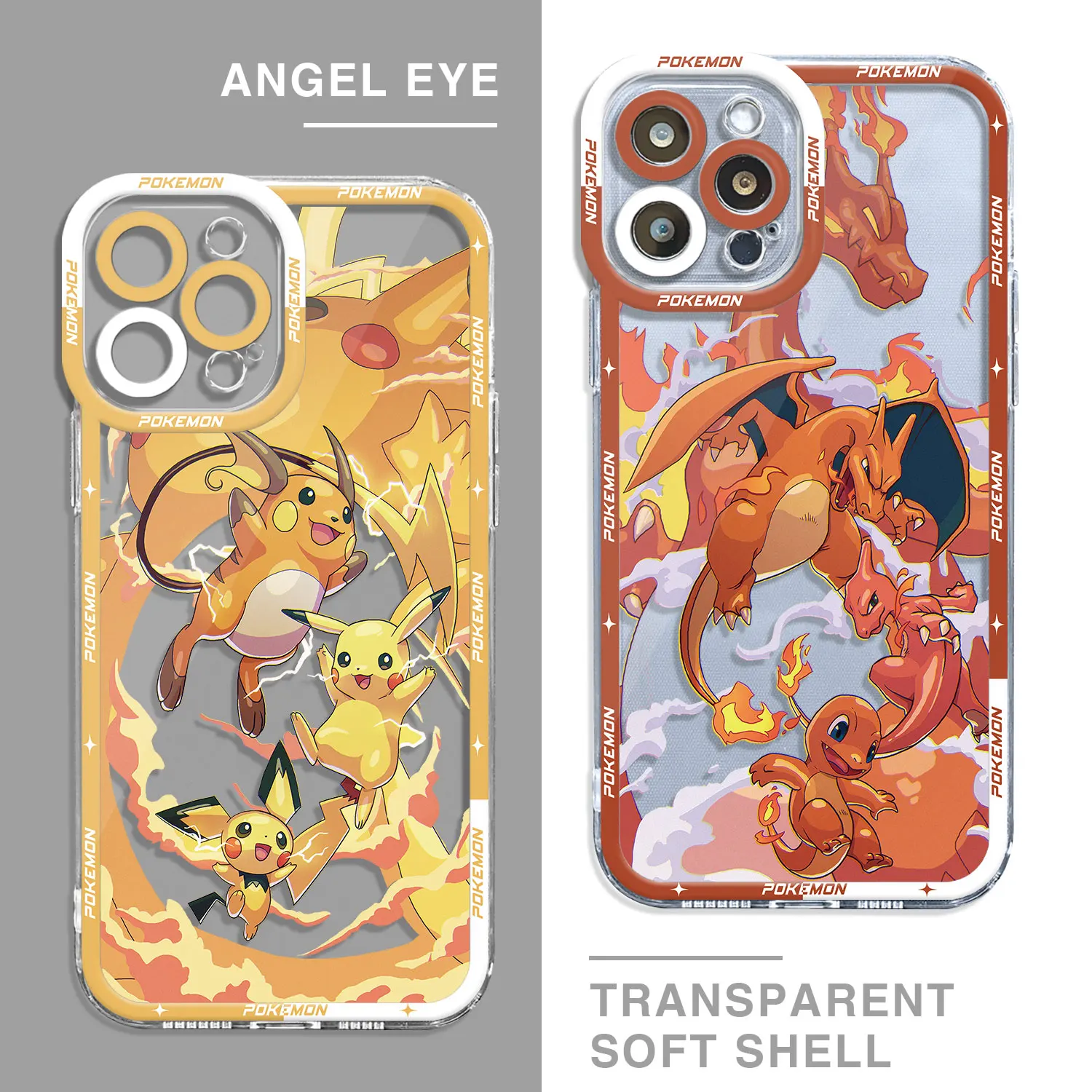 Pikachu Pokemon Ganger Soft Case For Apple iPhone 11 13 Pro Max 14 15Plus 12 Mini 7 8 X XS XR 6 6S SE Clear Silicone Phone Cover