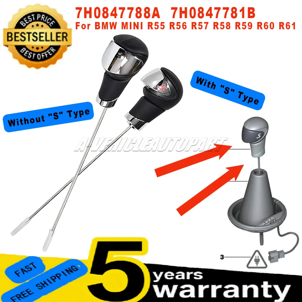 

25167584239 For BMW MINI R55 R56 R57 R58 R59 R60 R61 New Automatic Gearbox Shifter Lever Head Gear Shift Knob car accessories