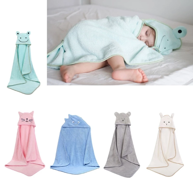 

Hooded Baby Towel Absorbent Bath Towels with Hood for Toddlers Soft Towel Cartoon for Frog Koala Dinosaur for Cat