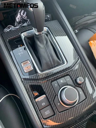 Imagen 2 del producto Para Mazda CX-5 CX5 KF 2017-2023 2024, cubierta de caja de cambios de fibra de carbono, moldura, decoración, marco, accesorios interiores para coche