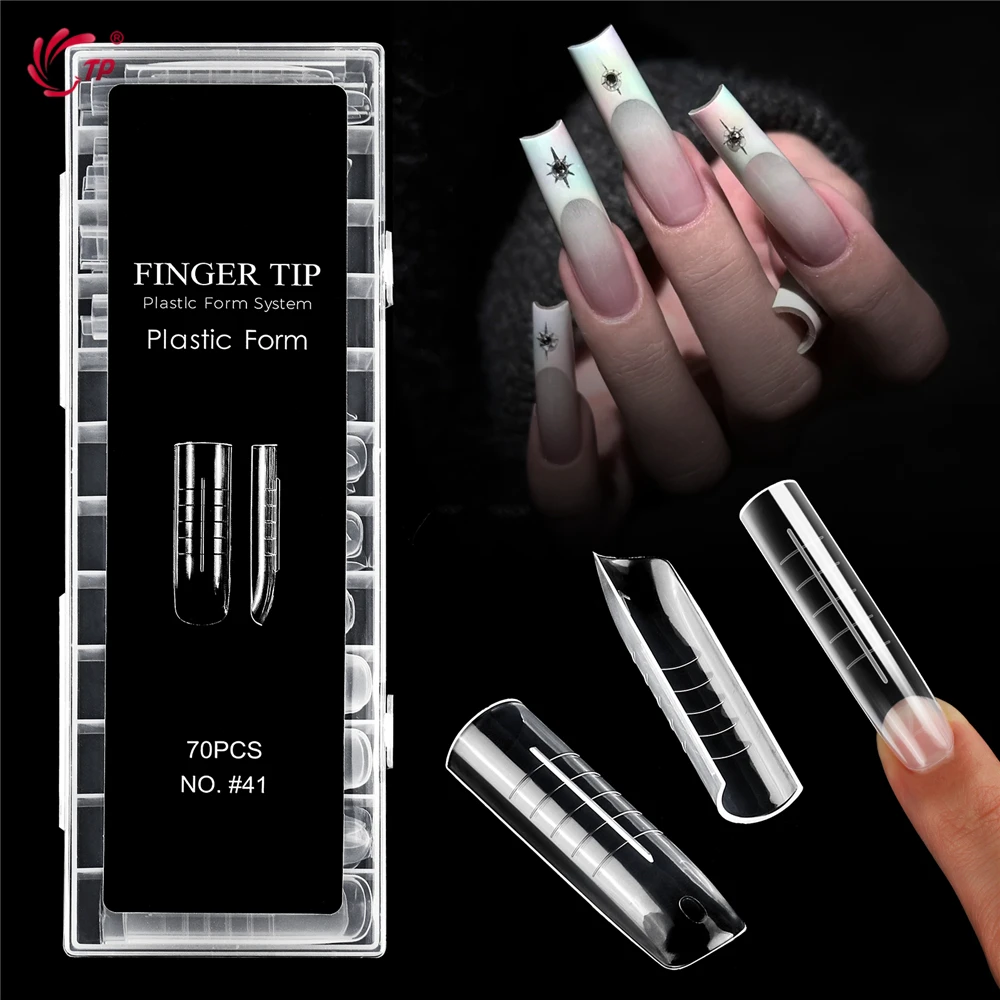 TP مسمار أشكال مزدوجة واضح نظام تمديد الأظافر الأشكال العليا غطاء كامل بولي جيل للأظافر قالب قابلة لإعادة الاستخدام أشكال الأظافر مسمار الفن تصميم 70 قطعة #6