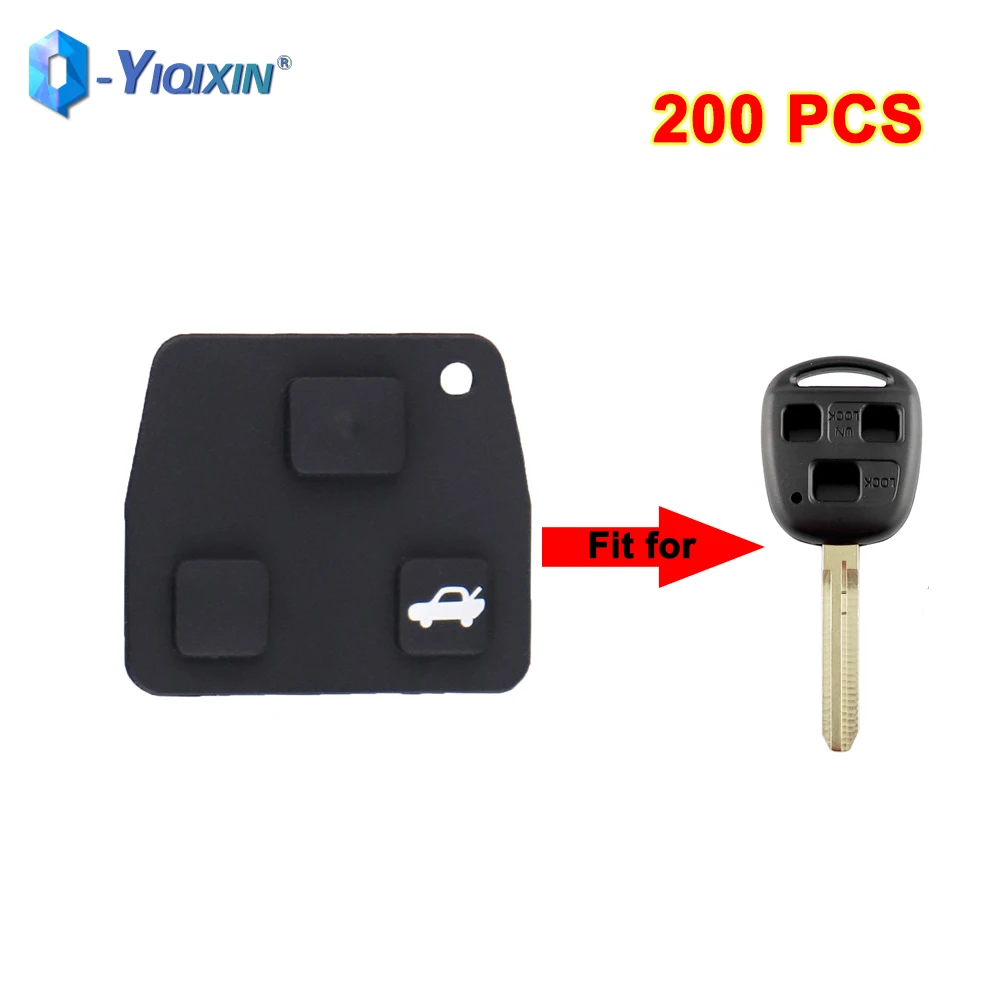 

YIQIXIN 200 PCS Silicon Rubber Car Key Cover Repair For Toyota Corolla Camry Yaris Prado Carina Avensis 3 Buttons Pad Lexus Rav4