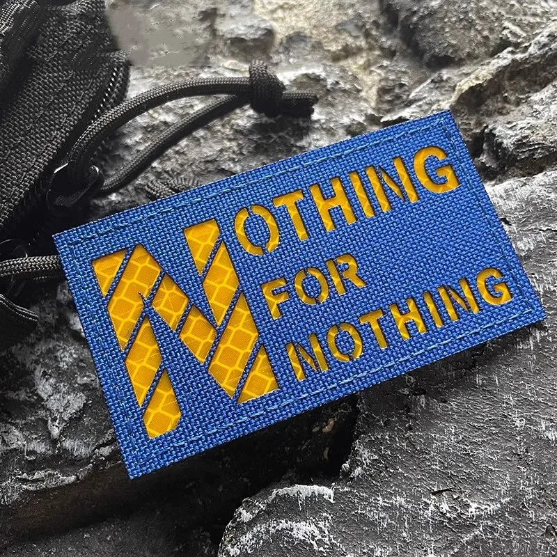 NOTHING FOR NOTHING Nylon Cutting Patch IR Reflective Outdoor Tactical Badge for Clothing Backpack Vests with Hook