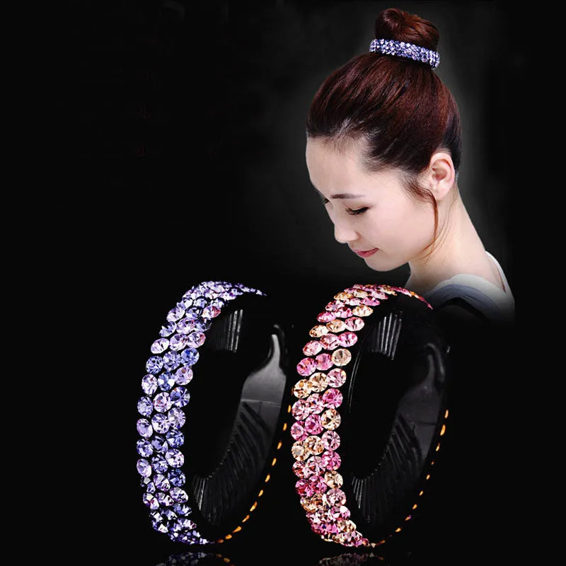 Large striped diamond flower bud head curler hot headdress ball head twist clip hairpin headdress