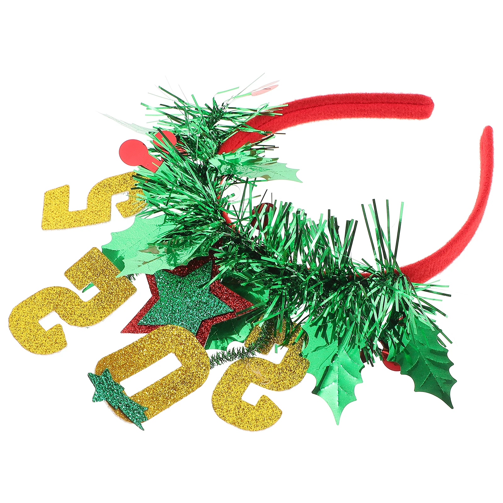 

New Year 2025 Glitter Hairb Lightweight Comfortable Christmas Party Favor Woman Glitter Star Headb Crown Hoop