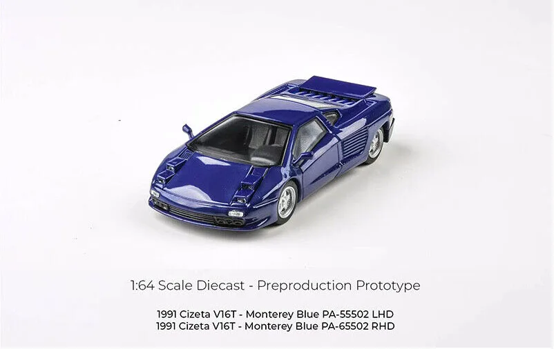 New 1/64 Scale Cizeta V16T 1991 Light Up Version By Para6464 Diecast Alloy Toy Cars Simulation Model For Collection gift