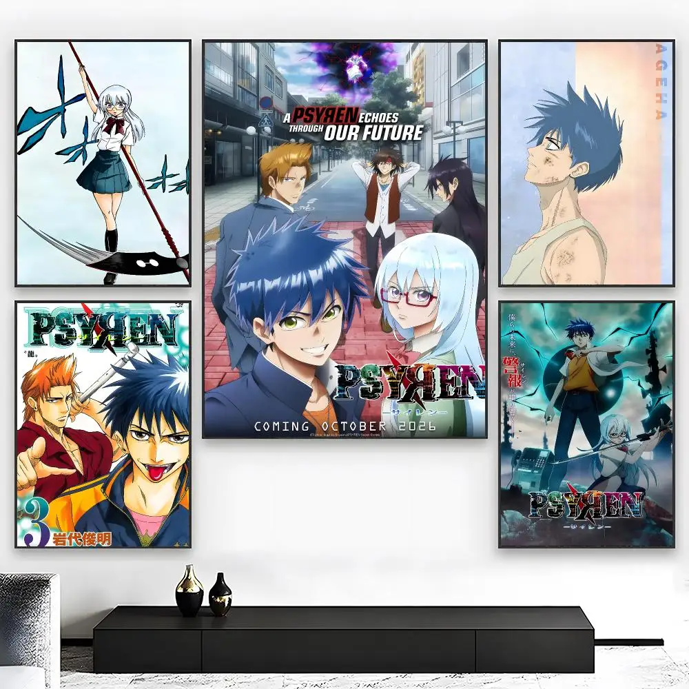 Action Anime P-Psyren Poster  High-definition Art Sticker Self Adhesive Waterproof Home Decoration