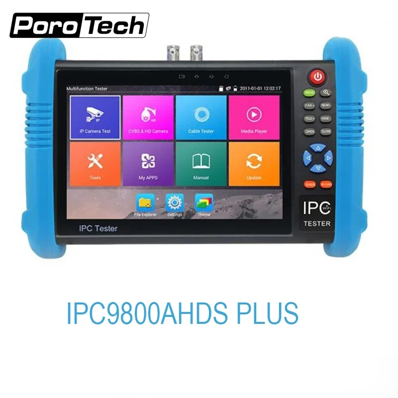 

IPC-9800ADHS PLUS testing CCTV tester Professional 7inch 8MP TVI CVI AHD IP camera discovery with 8GB sd card 7500mAh work long