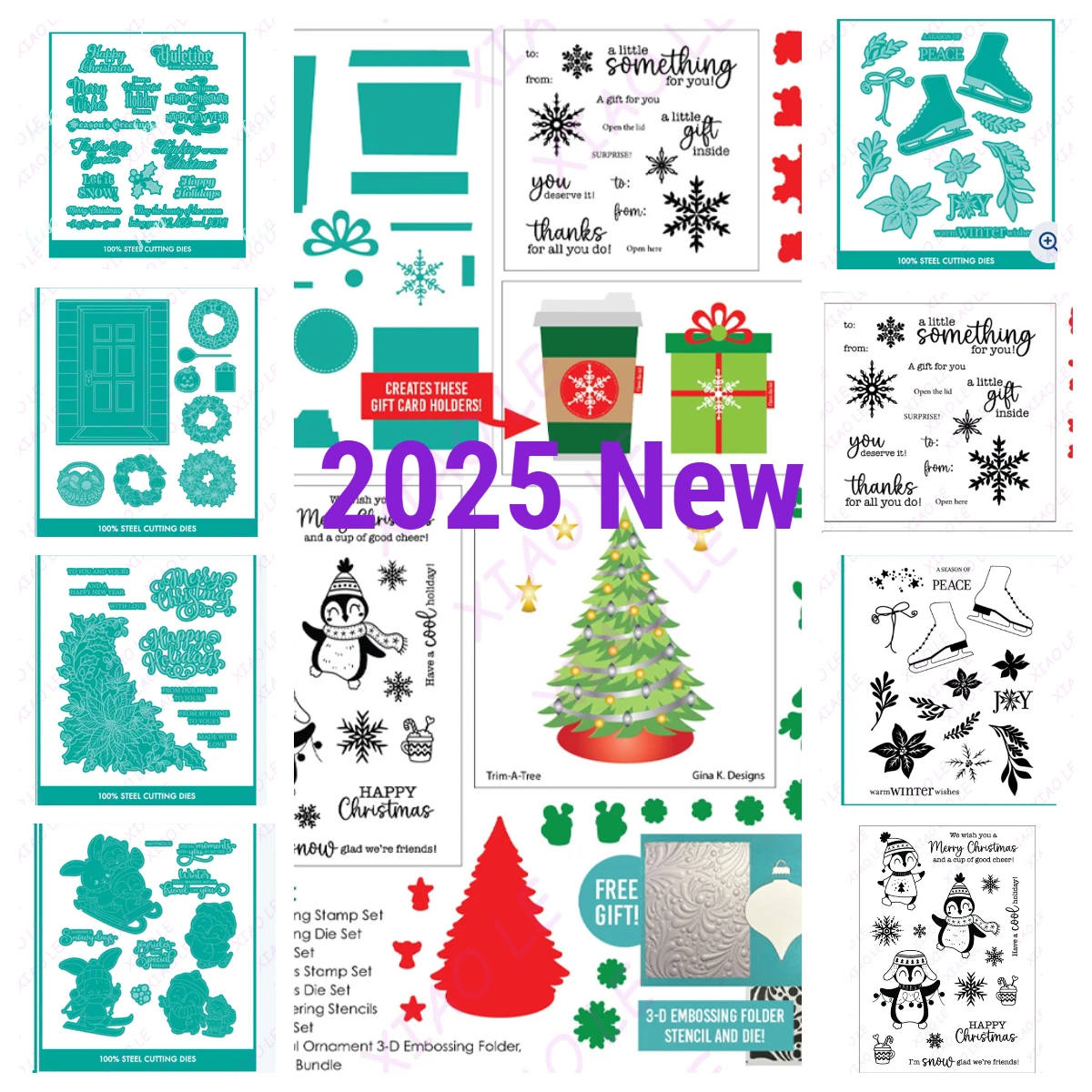 

Season of Joy Merry Christmas New Metal Cutting Die Stamps Scrapbook Embossed Paper Card Album Craft Template Cut Die Stencils