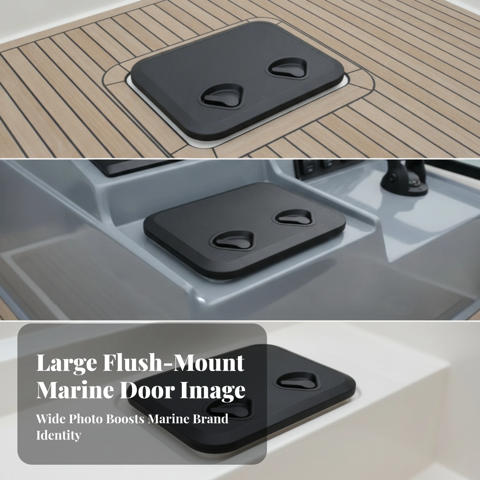 Marine Deck Hatch Cover Textured Hatch Cover with Pull Handles Recessed Handle Long-Lasting Boat Easy to Install for Mariners view 6