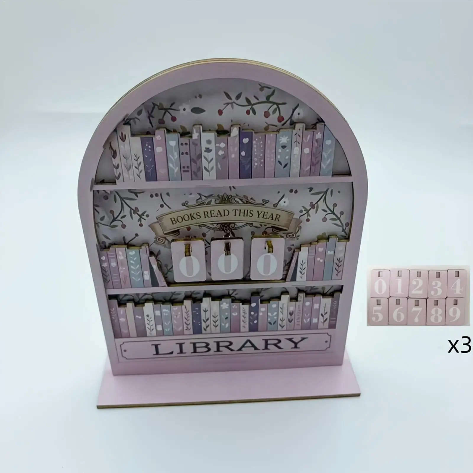 Vintage Wooden Book Counter Tracker Book Count Sign Reading Accessories for Home Office Classroom Bookstore Desktop Ornament image 5