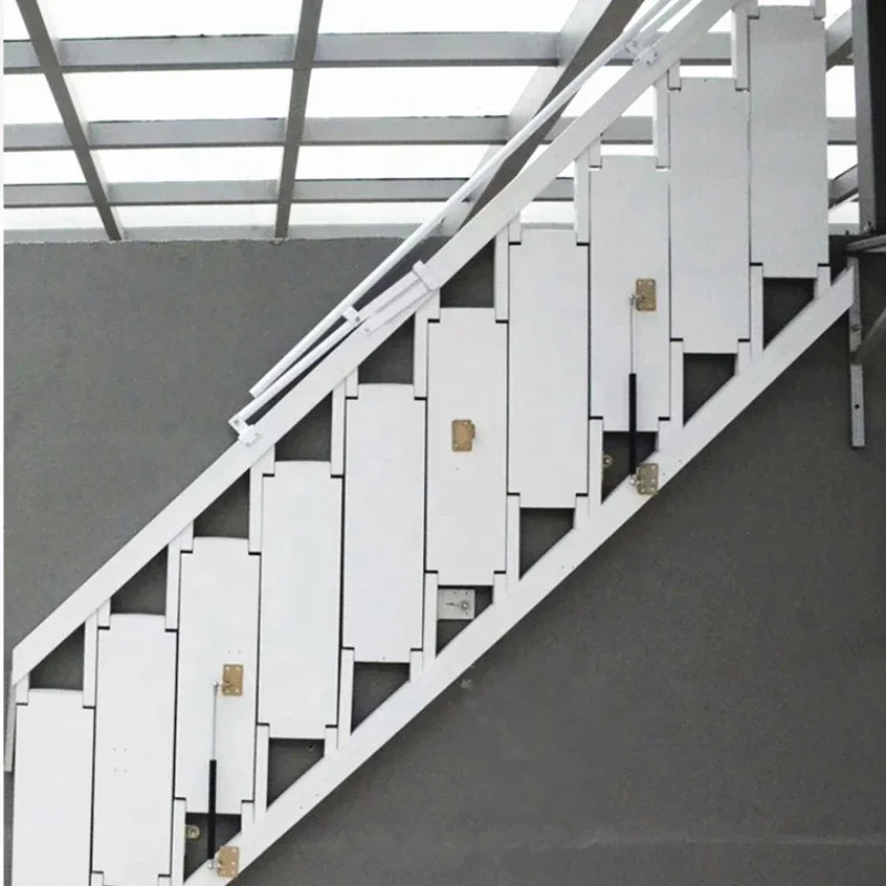 

Australian/ American style standard Black powder coated metal stairs Steel Simple folding staircase/telescopic staircase