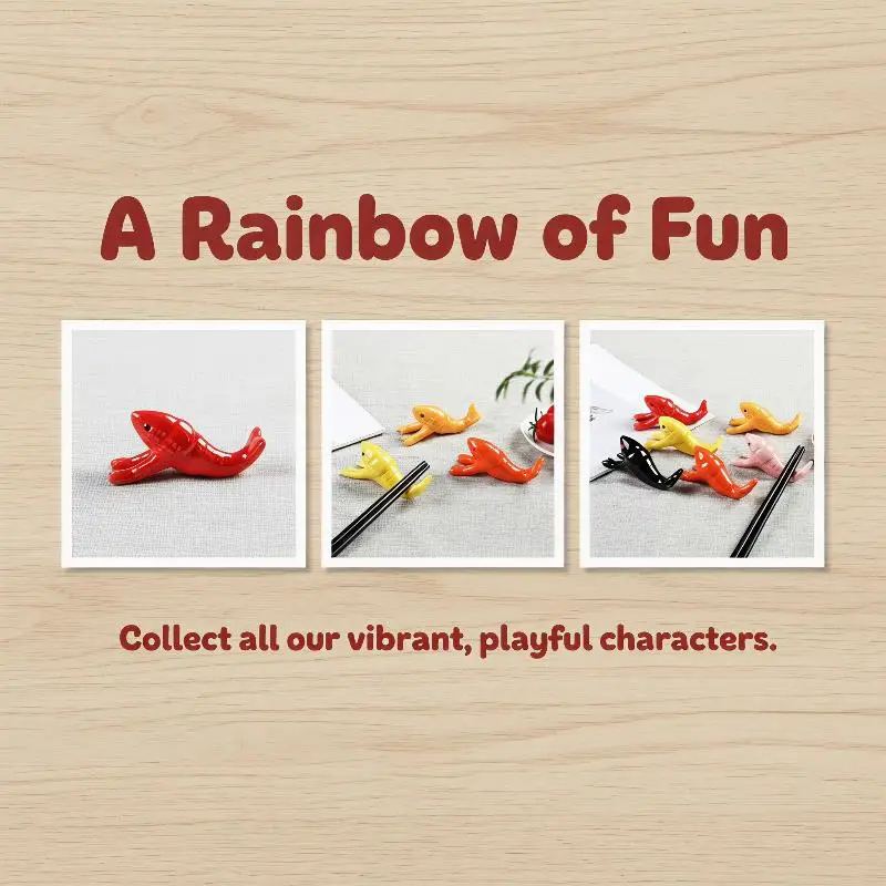 Easy Store Ceramic Crayfish Shaped Chopstick Rest Cute Vivid Smooth Glossy 1Pcs for Small Kitchen Space Use