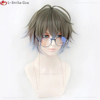 2025 yiyiHigh Quality VTuber NIJISANJI Luxiem Ike Eveland Cosplay Wig Gray Brown Gradient Light Blue Heat Resistant Synthetic Ha