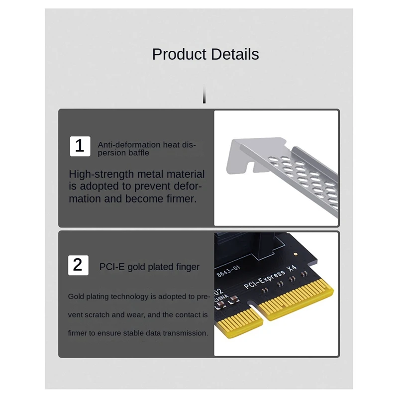 Karta rozszerzeń PCI-E do SFF-8643 2-portowa karta rozszerzeń PCI-EX4 do U2 NVME Adapter dysku twardego Dwuportowa karta bezdzielna